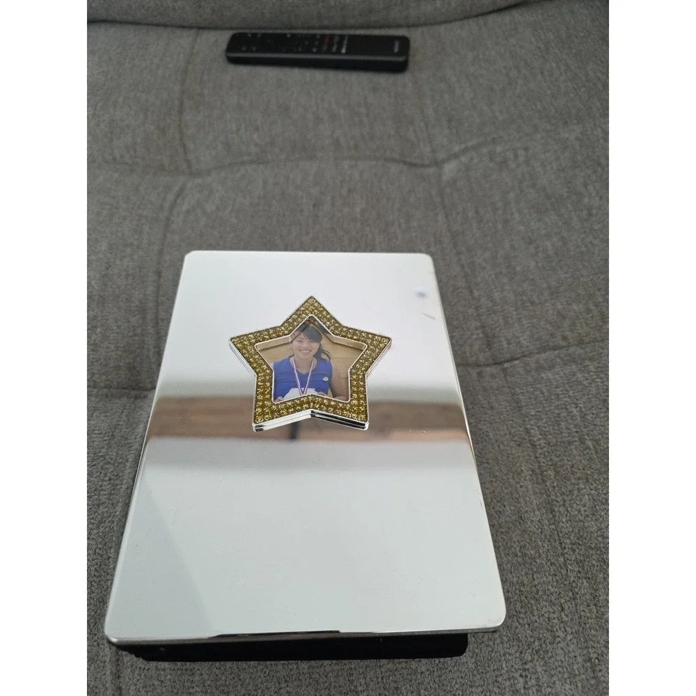 Things Remembered Silver Mirror‎ Gold Star Bling Album NWB DiscolorationOnMirror